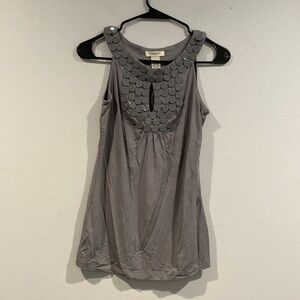 Vertigo Paris Gray Tank Top Blouse - Gems along Bust - Size Extra Small (XS)